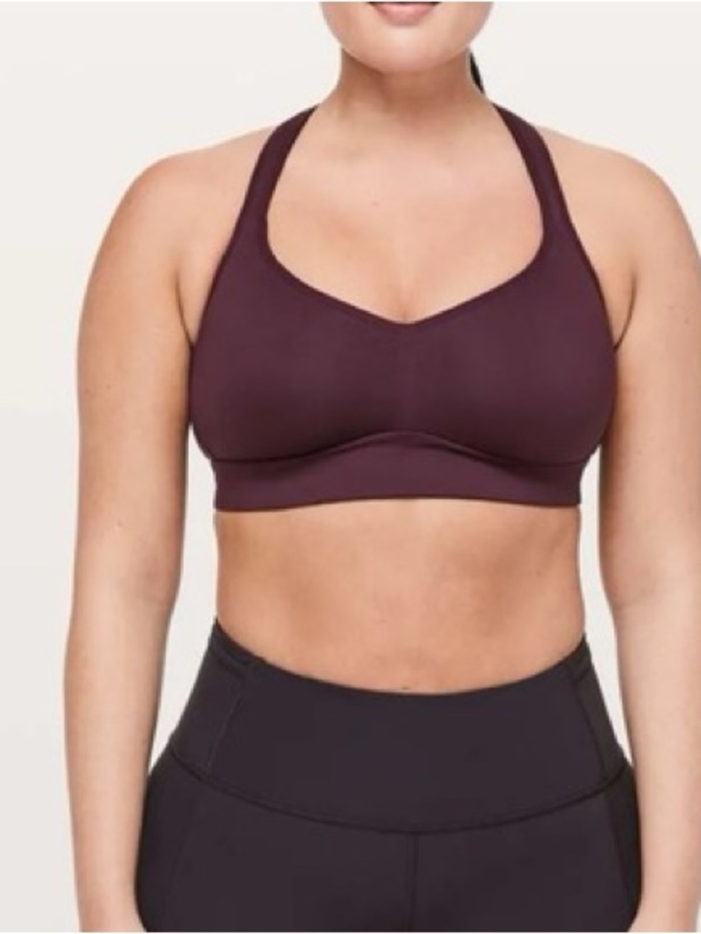 Lululemon Women's Wireless cups  Racerback sports Bra - Deep Plum Sz small